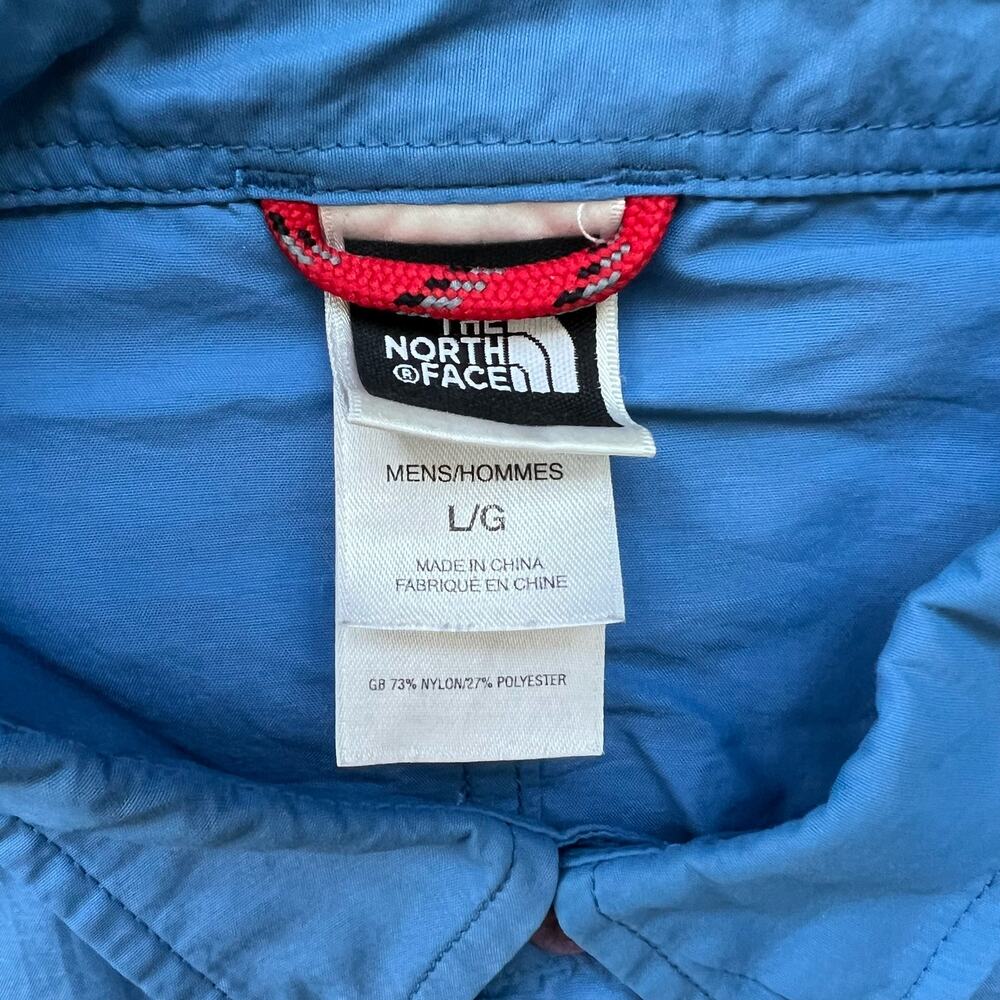 North Face Blue Button Up Nylon Shirt Utility Gorpcore Button Up Lightweight L - Picture 9 of 12